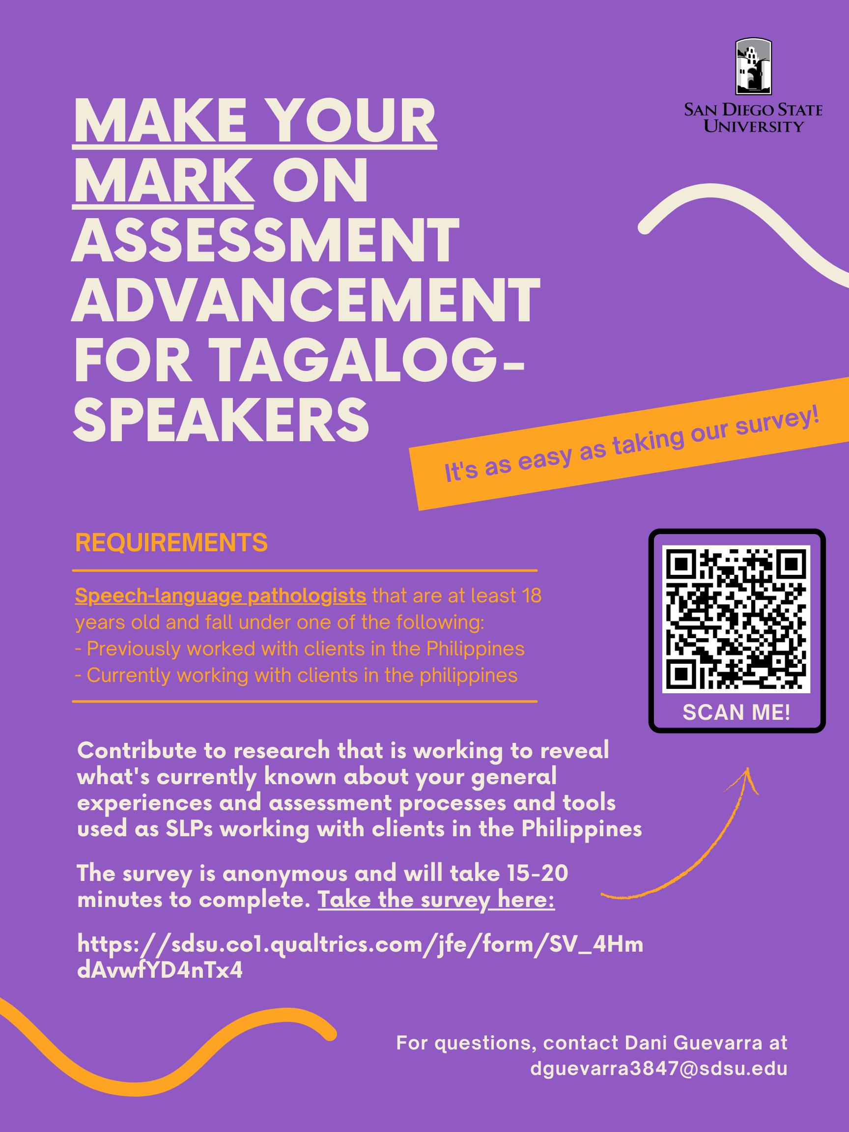 Make your mark on assessment advancement for tagalog-speakers 