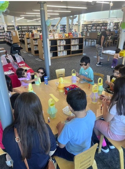 Reading at the Library to children